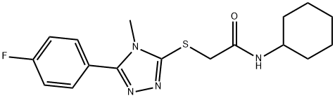 N-cyclohexyl-2-[[5-(4-fluorophenyl)-4-methyl-1,2,4-triazol-3-yl]sulfanyl]acetamide Structural