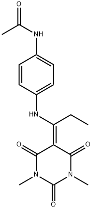 N-[4-[1-(1,3-dimethyl-2,4,6-trioxo-1,3-diazinan-5-ylidene)propylamino]phenyl]acetamide Structural