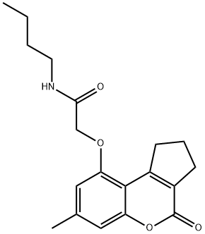 N-butyl-2-[(7-methyl-4-oxo-2,3-dihydro-1H-cyclopenta[c]chromen-9-yl)oxy]acetamide Structural