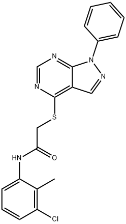 N-(3-chloro-2-methylphenyl)-2-(1-phenylpyrazolo[3,4-d]pyrimidin-4-yl)sulfanylacetamide Structural