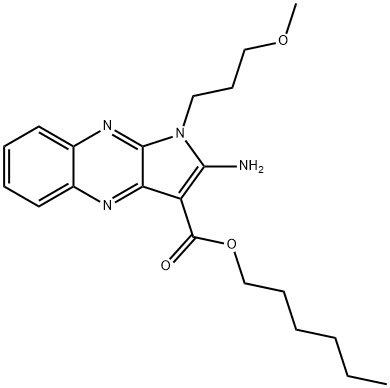 hexyl 2-amino-1-(3-methoxypropyl)pyrrolo[3,2-b]quinoxaline-3-carboxylate Structural