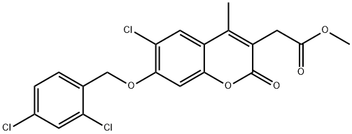 methyl 2-[6-chloro-7-[(2,4-dichlorophenyl)methoxy]-4-methyl-2-oxochromen-3-yl]acetate Structural