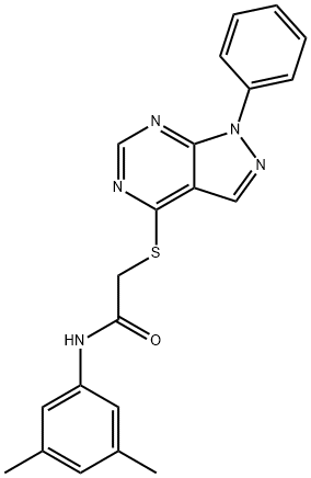 N-(3,5-dimethylphenyl)-2-(1-phenylpyrazolo[3,4-d]pyrimidin-4-yl)sulfanylacetamide Structural