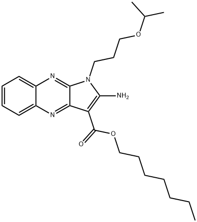 heptyl 2-amino-1-(3-propan-2-yloxypropyl)pyrrolo[3,2-b]quinoxaline-3-carboxylate Structural