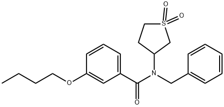 N-benzyl-3-butoxy-N-(1,1-dioxothiolan-3-yl)benzamide Structural