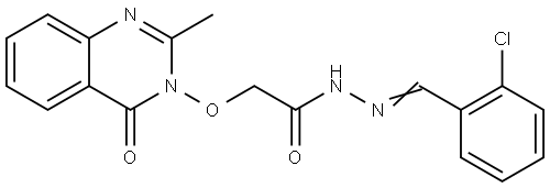 N-[(E)-(2-chlorophenyl)methylideneamino]-2-(2-methyl-4-oxoquinazolin-3-yl)oxyacetamide Structural