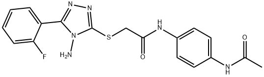 N-(4-acetamidophenyl)-2-[[4-amino-5-(2-fluorophenyl)-1,2,4-triazol-3-yl]sulfanyl]acetamide Structural