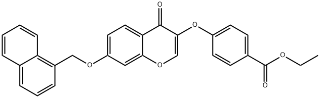 ethyl 4-[7-(naphthalen-1-ylmethoxy)-4-oxochromen-3-yl]oxybenzoate Structural