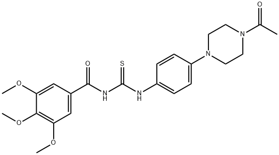 N-[[4-(4-acetylpiperazin-1-yl)phenyl]carbamothioyl]-3,4,5-trimethoxybenzamide Structural