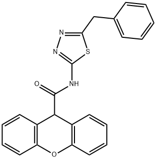N-(5-benzyl-1,3,4-thiadiazol-2-yl)-9H-xanthene-9-carboxamide Structural