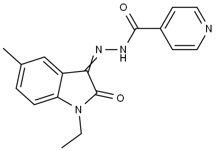 N-[(Z)-(1-ethyl-5-methyl-2-oxoindol-3-ylidene)amino]pyridine-4-carboxamide Structural