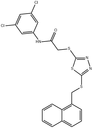 N-(3,5-dichlorophenyl)-2-[[5-(naphthalen-1-ylmethylsulfanyl)-1,3,4-thiadiazol-2-yl]sulfanyl]acetamide Structural