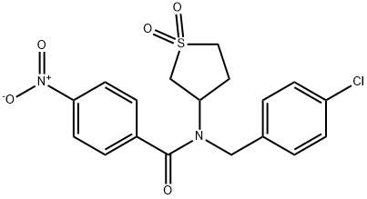 N-[(4-chlorophenyl)methyl]-N-(1,1-dioxothiolan-3-yl)-4-nitrobenzamide Structural