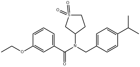 N-(1,1-dioxothiolan-3-yl)-3-ethoxy-N-[(4-propan-2-ylphenyl)methyl]benzamide Structural