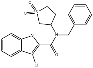 N-benzyl-3-chloro-N-(1,1-dioxothiolan-3-yl)-1-benzothiophene-2-carboxamide Structural