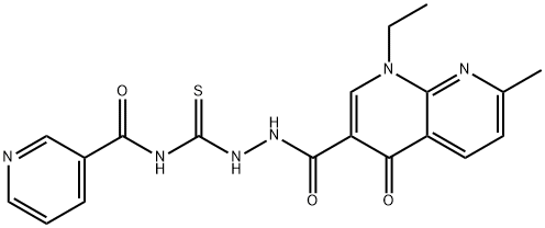 N-[[(1-ethyl-7-methyl-4-oxo-1,8-naphthyridine-3-carbonyl)amino]carbamothioyl]pyridine-3-carboxamide Structural