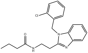 N-[2-[1-[(2-chlorophenyl)methyl]benzimidazol-2-yl]ethyl]butanamide Structural