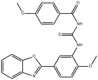 N-[[5-(1,3-benzoxazol-2-yl)-2-methoxyphenyl]carbamothioyl]-4-methoxybenzamide Structural