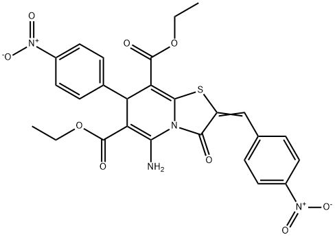 diethyl (2Z)-5-amino-7-(4-nitrophenyl)-2-[(4-nitrophenyl)methylidene]-3-oxo-7H-[1,3]thiazolo[3,2-a]pyridine-6,8-dicarboxylate Structural