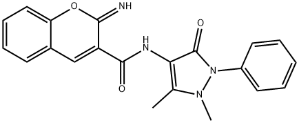 N-(1,5-dimethyl-3-oxo-2-phenylpyrazol-4-yl)-2-iminochromene-3-carboxamide Structural