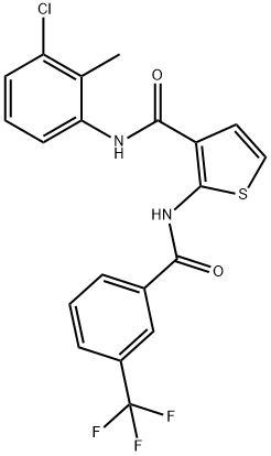 N-(3-chloro-2-methylphenyl)-2-[[3-(trifluoromethyl)benzoyl]amino]thiophene-3-carboxamide Structural