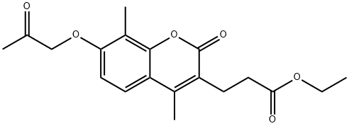 ethyl 3-[4,8-dimethyl-2-oxo-7-(2-oxopropoxy)chromen-3-yl]propanoate Structural