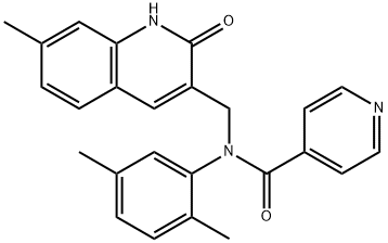 N-(2,5-dimethylphenyl)-N-[(7-methyl-2-oxo-1H-quinolin-3-yl)methyl]pyridine-4-carboxamide Structural