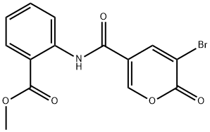 methyl 2-[(5-bromo-6-oxopyran-3-carbonyl)amino]benzoate Structural