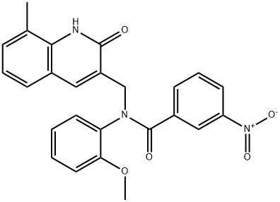 N-(2-methoxyphenyl)-N-[(8-methyl-2-oxo-1H-quinolin-3-yl)methyl]-3-nitrobenzamide Structural