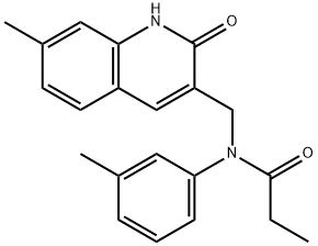 N-[(7-methyl-2-oxo-1H-quinolin-3-yl)methyl]-N-(3-methylphenyl)propanamide Structural