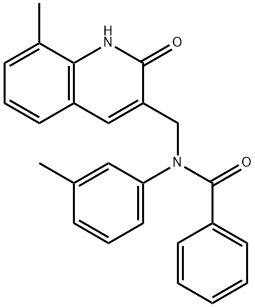 N-[(8-methyl-2-oxo-1H-quinolin-3-yl)methyl]-N-(3-methylphenyl)benzamide Structural