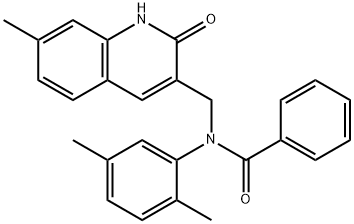 N-(2,5-dimethylphenyl)-N-[(7-methyl-2-oxo-1H-quinolin-3-yl)methyl]benzamide Structural