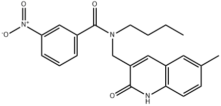 N-butyl-N-[(6-methyl-2-oxo-1H-quinolin-3-yl)methyl]-3-nitrobenzamide Structural