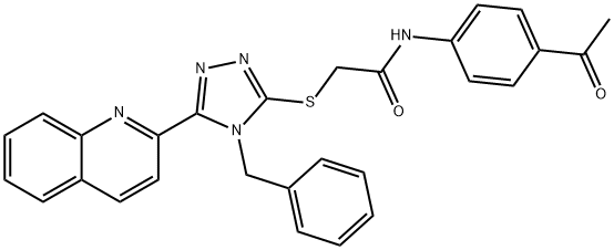 N-(4-acetylphenyl)-2-[(4-benzyl-5-quinolin-2-yl-1,2,4-triazol-3-yl)sulfanyl]acetamide Structural