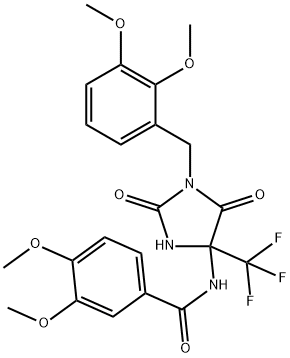 N-[1-[(2,3-dimethoxyphenyl)methyl]-2,5-dioxo-4-(trifluoromethyl)imidazolidin-4-yl]-3,4-dimethoxybenzamide Structural