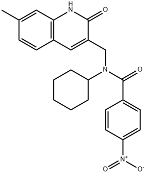 N-cyclohexyl-N-[(7-methyl-2-oxo-1H-quinolin-3-yl)methyl]-4-nitrobenzamide Structural
