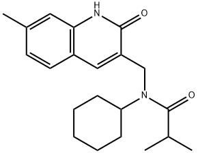 N-cyclohexyl-2-methyl-N-[(7-methyl-2-oxo-1H-quinolin-3-yl)methyl]propanamide Structural
