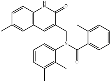 N-(2,3-dimethylphenyl)-2-methyl-N-[(6-methyl-2-oxo-1H-quinolin-3-yl)methyl]benzamide Structural