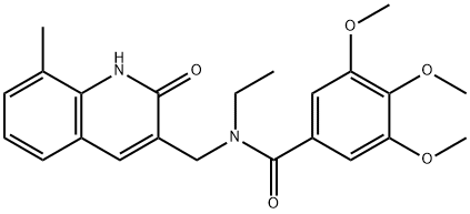 N-ethyl-3,4,5-trimethoxy-N-[(8-methyl-2-oxo-1H-quinolin-3-yl)methyl]benzamide Structural