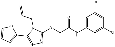 N-(3,5-dichlorophenyl)-2-[[5-(furan-2-yl)-4-prop-2-enyl-1,2,4-triazol-3-yl]sulfanyl]acetamide Structural