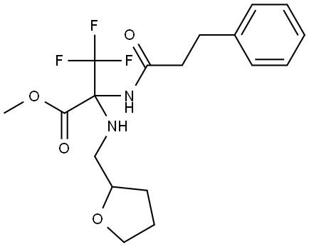 methyl 3,3,3-trifluoro-2-(oxolan-2-ylmethylamino)-2-(3-phenylpropanoylamino)propanoate Structural