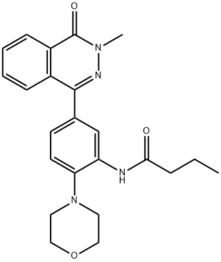 N-[5-(3-methyl-4-oxophthalazin-1-yl)-2-morpholin-4-ylphenyl]butanamide Structural