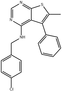 N-[(4-chlorophenyl)methyl]-6-methyl-5-phenylthieno[2,3-d]pyrimidin-4-amine Structural
