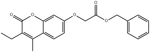 benzyl 2-(3-ethyl-4-methyl-2-oxochromen-7-yl)oxyacetate Structural