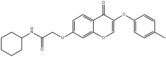 N-cyclohexyl-2-[3-(4-methylphenoxy)-4-oxochromen-7-yl]oxyacetamide Structural