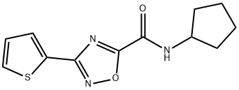 N-cyclopentyl-3-thiophen-2-yl-1,2,4-oxadiazole-5-carboxamide Structural