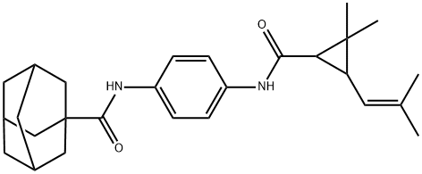 N-[4-[[2,2-dimethyl-3-(2-methylprop-1-enyl)cyclopropanecarbonyl]amino]phenyl]adamantane-1-carboxamide Structural