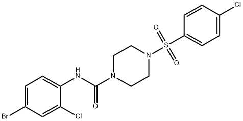 N-(4-bromo-2-chlorophenyl)-4-(4-chlorophenyl)sulfonylpiperazine-1-carboxamide Structural