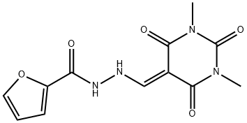 N'-[(1,3-dimethyl-2,4,6-trioxo-1,3-diazinan-5-ylidene)methyl]furan-2-carbohydrazide Structural