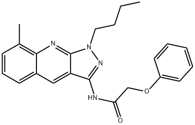 N-(1-butyl-8-methylpyrazolo[3,4-b]quinolin-3-yl)-2-phenoxyacetamide Structural